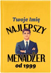 FunnyCase Naptár A5 2026 Sárga Személyre szabott A Legjobb Menedzser *Dátumtól* (Kalendarz Najlepszy Menadżer Żółty)