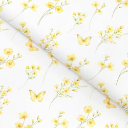 Goldea teflon szövet terítőknek - sárga rét 160 cm