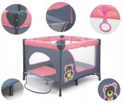 Milly Mally Gyerek Járóka Pink Rózsaszín Bear Maci Kiságy Milly Mally Oldalsó Bejárat (224017)