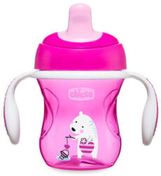Chicco Training Cup 2in1 gyakorló-itatópohár - kivehető szeleppel - rózsaszín - 200 ml