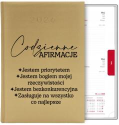 FunnyCase Naptár Arany Könyv Határidőnapló A5 2026 Tervező Napi Megerősítés Wz (Kalendarz AFIRMACJA CODZIENNA)