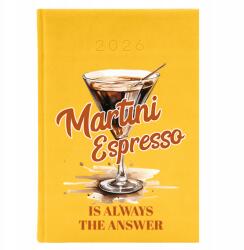  Könyvnaptár A5 2026 Sárga tervező Ajándék Italok Martini Espresso Wz (Kalendarz 2026 Żółty MARTINI ESPRESSO)