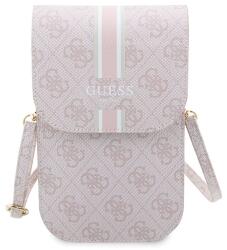 GUESS Geanta universala Guess 4G Stripes, 19 x 11.5 x 2 cm, 5 compartimente, Roz (3666339119591)
