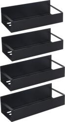 Mobikon Set 4 polite otel negru Zober 2 x 27x8, 5x7, 5 cm, 2 x 29, 5x9, 5x7, 5 cm (0000400578) Raft