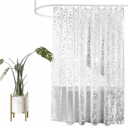  Zuhanyfüggöny 180X200 CM Átlátszó 3D Kavics Mintázattal Vízálló (0734931761500)