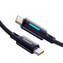 Baseus Cablu Date si Incarcare USB-C - USB-C Baseus Lit Button Control, 100W, 1m, Negru P10379000121-00 - typec