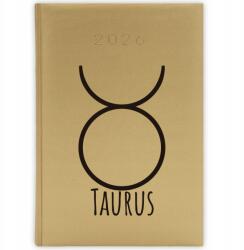  Naptár Arany 2026 A5 Határidőnapló Ajándék Zodiákusoknak Taurus MIX Minták (KALENDARZ 2026 ZŁOTY TAURUS)