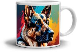  Fehér kerámia bögre 330ml képpel - Német Juhász 1 (HRNEK-90X82-BILY-96)