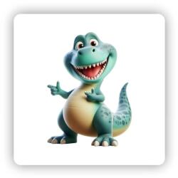  65x65 mm-es négyzet alakú mágnes - mosolygó dino barát (MAGNET-65X65-CTVEREC-49)