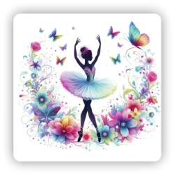  65x65mm-es négyzet alakú mágnes - balerina virágokban (MAGNET-65X65-CTVEREC-67)