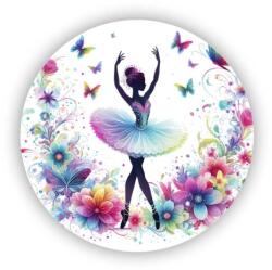  60x60mm kör alakban - balerina virágokban (MAGNET-60X60-KRUH-67)