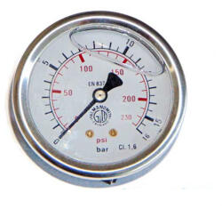 VEPA Manometru presiune aer, cu glicerina Vepa D220 5, 0-16 bar, filet posterior 1 4 , D63 mm (D220/5)