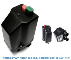 NE-MA Presostat compresor trifazat, 6.3-10 A, filet 3 8 , 3 iesiri 1 4 , 12 bar (ET24V3/86.3/10)