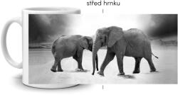  Fehér kerámia bögre 330ml képpel - elefánttalálkozó (HRNEK-90X82-BILY-480)