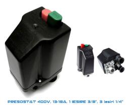 NE-MA Presostat compresor trifazat, 13-18 A, filet 3 8 , 3 iesiri 1 4 , 12 bar (ET24V3/813/18)