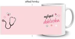  Fehér kerámia bögre 330ml képpel - legjobb orvos (HRNEK-90X82-BILY-361)