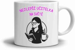  Fehér kerámia bögre 330ml képpel - legjobb tanár (HRNEK-90X82-BILY-445)