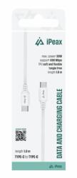  iPEAX TPU kábel USB-A / USB-C 1 m, USB 2.0 - fehér (90010110)