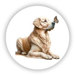  65x65mm-es kör alakú mágnes - golden retriever (MAGNET-65x65-KRUH-61)
