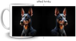  Fehér kerámia bögre 330ml képpel - teljes felületű dobermann motívum (HRNEK-90X82-BILY-233)