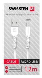 SWISSTEN USB/mikro USB adatkábel 1, 2 m - fehér (71506010BOX)