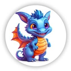  60x60mm kör mágnes - aranyos kék sárkány (MAGNET-60X60-KRUH-35)