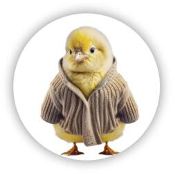  65x65mm-es kör alakú mágnes - csirke pulóverben (MAGNET-65X65-KRUH-19)