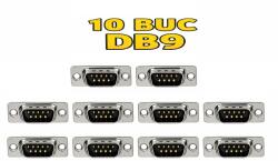 CONNFLY Set 10 conectori SERIAL tata D-Sub 9 pini lipire pe cablu 5A CONNFLY DS1033-09MUNSISS-10 (DS1033-09MUNSISS-10)