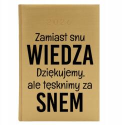  Könyvnaptár A5 2026 Arany Tervező Tanárnak Alvás helyett Tudás (Kalendarz A5 2026 Zamiast Snu Wiedza)