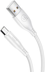  USMS töltő és csatlakozó micro USB kábel 1m töltéshez és szinkronizáláshoz - fehér (801202473B)