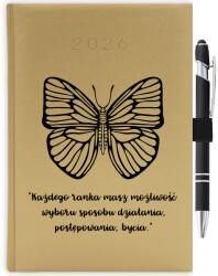  Naptár 2026, Arany Határidőnapló A5, ajándék, tolltartó (KALENDARZ A5 2026 TERMINARZ SPOSÓB)
