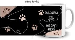  Fehér kerámia bögre 330ml képpel - a szerelemnek négy mancsa van (sötét téma) (HRNEK-90X82-BILY-370)