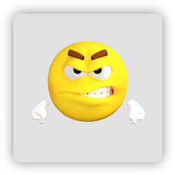  65x65mm-es négyzet alakú mágnes - mérges mosolygós (MAGNET-65X65-CTVEREC-74)