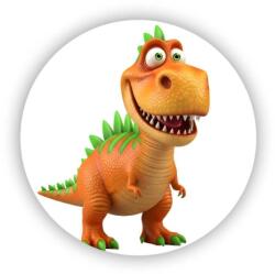  60x60mm kör mágnes - rettenthetetlen narancssárga dinoszaurusz (MAGNET-60X60-KRUH-48)
