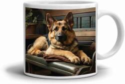  Fehér kerámia bögre 330ml képpel - büszke németjuhász (HRNEK-90X82-BILY-564)