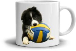  Fehér kerámia bögre 330ml képpel - Border Collie kölyökkutya (HRNEK-90X82-BILY-108)