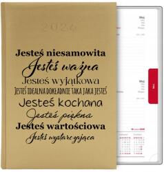 FunnyCase Naptár Arany Könyv Határidőnapló A5 2026 Tervező Szöveg Motiváció MIX Wz (Kalendarz TEKST MOTYWACJA)