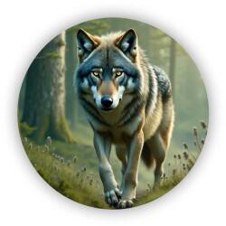  65x65mm-es kör alakú mágnes - farkas őrző (MAGNET-65x65-KRUH-56)