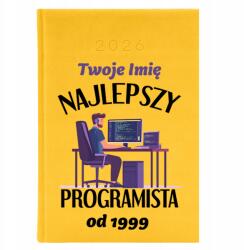 FunnyCase Naptár A5 2026 Sárga Személyre szabott A Legjobb Programozó *Dátumtól* (Kalendarz Najlepszy Programista Żółty)