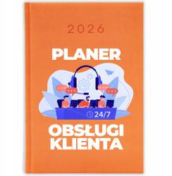 FunnyCase Könyvnaptár 2026 Ügyfélszolgálati Tervező Narancssárga Ajándék Minták (Kalendarz Pomarańczowy PLANER OBSŁUGI KLIENTA)