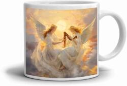  Fehér kerámia bögre 330ml képpel - angyalok a felhők (HRNEK-90X82-BILY-269)