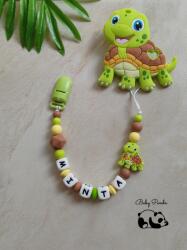 Baby Panda Névre szóló rágcsalánc - Teknős - élénk zöld