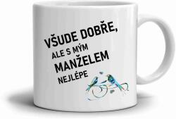  Fehér kerámia bögre 330ml képpel - legjobb a férjjel (HRNEK-90X82-BILY-432)