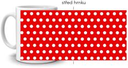  Fehér kerámia bögre 330ml képpel - piros-fehér pöttyös minta (HRNEK-90X82-BILY-343)