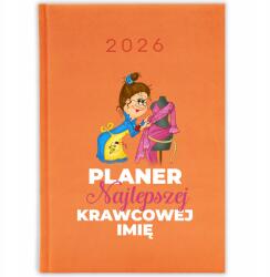 FunnyCase Könyvnaptár 2026 Varrónő Tervező Narancssárga Ajándék Mix Minták (Kalendarz Pomarańczowy PLANER KRAWCOWEJ)