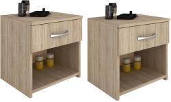 haaus Set 2 Noptiere Remi, 1 Sertar, Stejar Sonoma, 40 x 35 x 40 cm (923907)