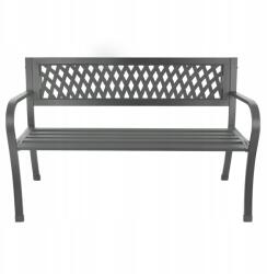 Bauerkraft H-048 Kerti pad háttámlával, fém, 125 cm, grafit (H-048)