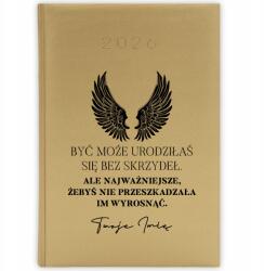 FunnyCase Könyvnaptár 2026 Ne Zavarj, Hogy Szárnyak Nőhessenek Arany Minták (Kalendarz Złoty NAUCZYCIEL WF-U)