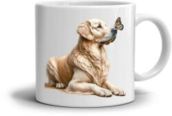  Fehér kerámia bögre 330ml képpel - Golden Retriever (HRNEK-90X82-BILY-97)