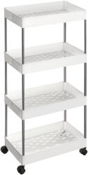 SONGMICS Konyhai tálaló kocsi, gurulós tároló polc, fehér 40x22x86cm